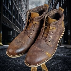 Ferro aldo Collins mens brown leather mid top fashion boots